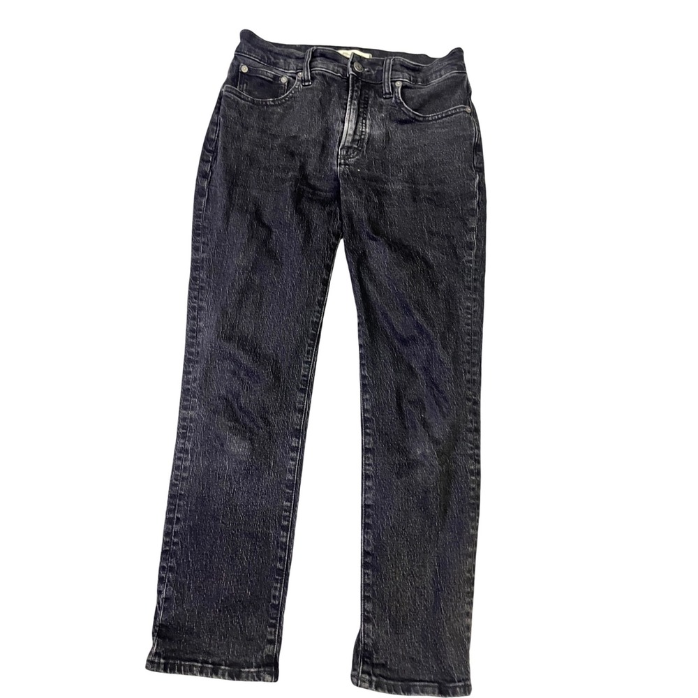 Madewell Mid Rise Perfect Vintage Jeans Black Wash Sz 27 Straight Leg Fair Trade